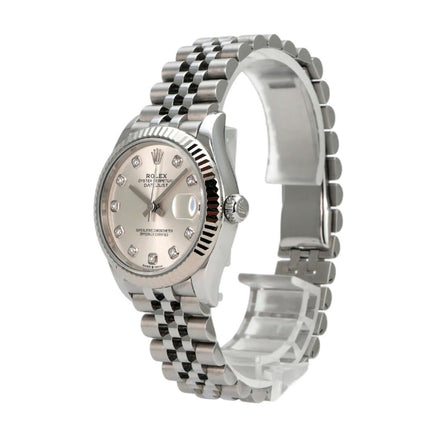 Rolex Oyster Datejust 31 278274 Silber Diamant Jubile-Band mit silberfarbenem Zifferblatt und Jubile-Armband.