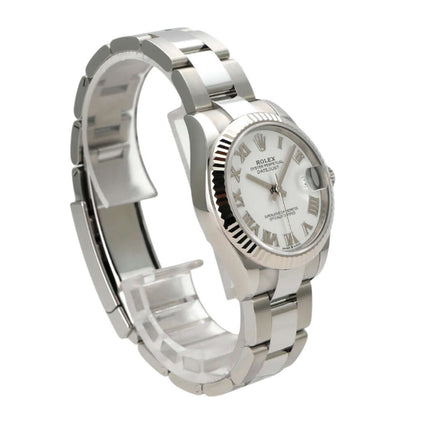 Rolex Oyster Datejust 31 278274 Weiss Römisch, Edelstahl, 31 mm, weißes Zifferblatt mit römischen Ziffern.