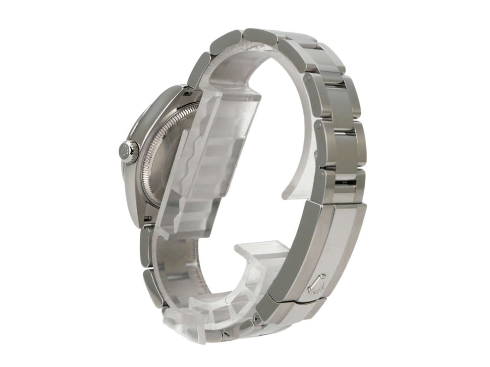 Rolex Oyster Datejust 31 278274 Weiss Römisch Armband aus Edelstahl, seitliche Ansicht der Uhr.