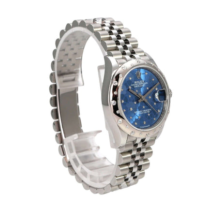 Rolex Datejust 31 Edelstahl Weißgold Diamant 278344RBR Blau Floral Jubile-Band
