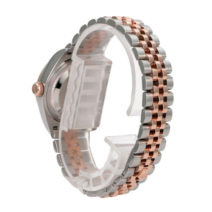 Rolex Datejust 28 Stahl Everose‑Gold 279171 Olive Dia Jubile-Band, Seitenansicht mit Jubilee-Armband
