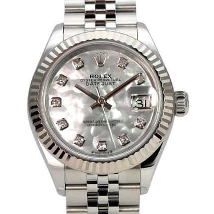 Rolex Datejust 28 279174 Perlmutt Dia Jubile-Band, Edelstahl, Weißgoldlünette, Diamantzifferblatt, Automatik