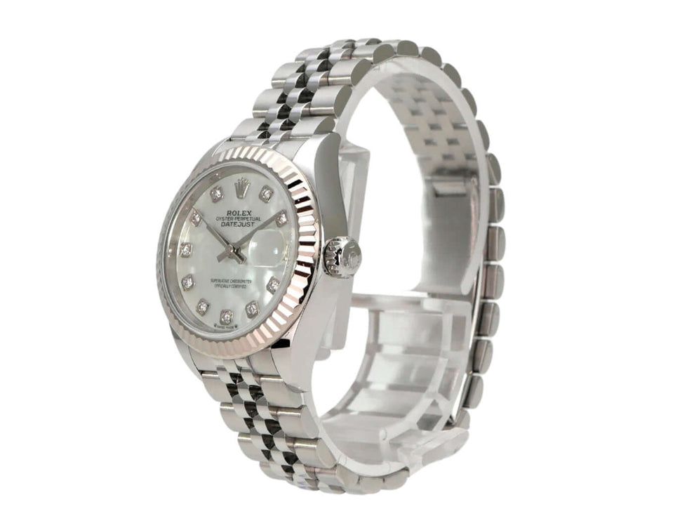 Rolex Datejust 28 279174 Perlmutt Dia Jubile-Band, Edelstahlarmband und Perlmutt-Diamantzifferblatt
