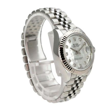 Rolex Datejust 28 279174 Perlmutt Dia Jubile-Band mit Edelstahlgehäuse und Diamantzifferblatt