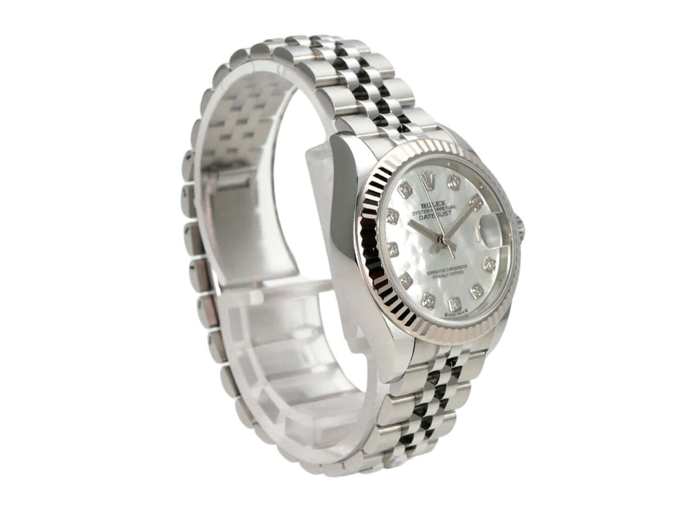 Rolex Datejust 28 279174 Perlmutt Dia Jubile-Band mit Edelstahlgehäuse und Diamantzifferblatt