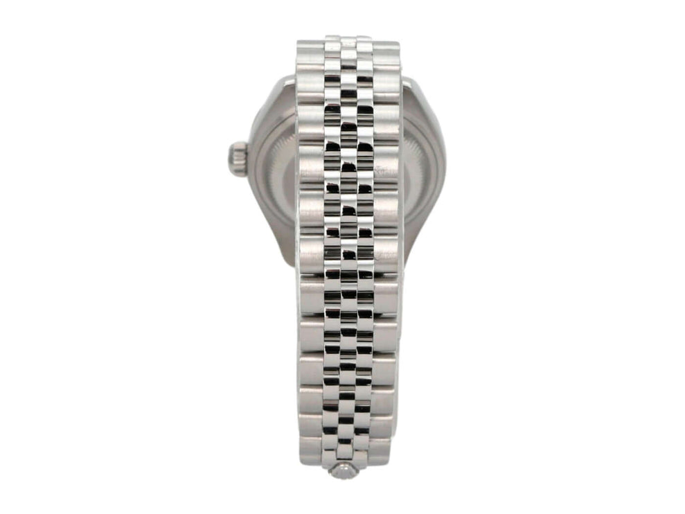 Rolex Datejust 28 279174 Perlmutt Dia Jubile-Band, Edelstahlarmband und Gehäuseansicht von hinten