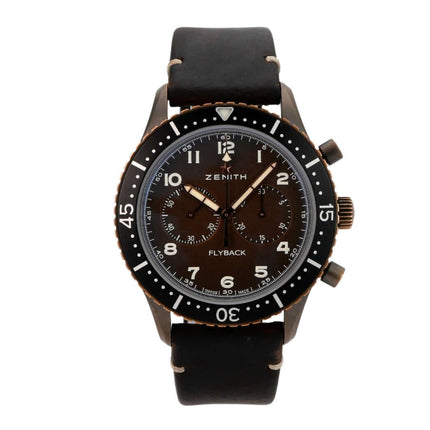 Zenith Pilot Cronometro Tipo CP-2 Flyback 29.2240.405-18.C801 Bronze-Chronograph mit braunem Lederband
