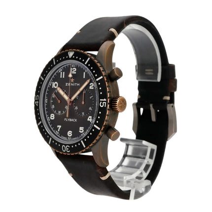 Zenith Pilot Cronometro Tipo CP-2 Flyback 29.2240.405-18.C801 Chronograph aus Bronze mit Lederband