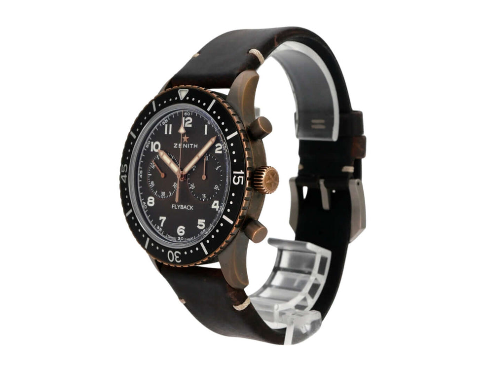 Zenith Pilot Cronometro Tipo CP-2 Flyback 29.2240.405-18.C801 Chronograph aus Bronze mit Lederband
