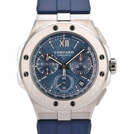 Chopard Alpine Eagle XL Chrono Ref. 298609-3003, Edelstahl, blauer Kautschukband, Automatik, Chronograph, 44 mm Gehäuse.