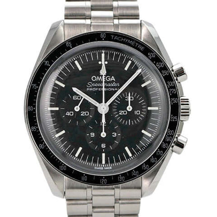 Omega Speedmaster Professional Moonwatch 310.30.42.50.01.001 mit schwarzem Zifferblatt und Edelstahlarmband
