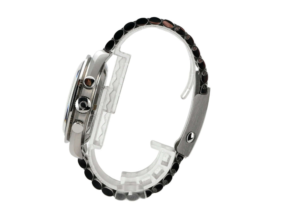 Omega Speedmaster Professional Moonwatch 310.30.42.50.01.001 seitliche Ansicht des Gehäuses und Armbands.