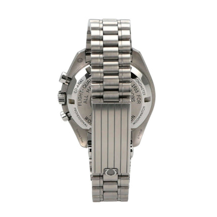 Omega Speedmaster Professional Moonwatch 310.30.42.50.01.001 Rückansicht mit Edelstahl Armband.