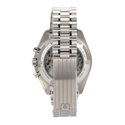 Omega Speedmaster Moonwatch 310.30.42.50.04.001, Edelstahlarmband, Rückansicht, Handaufzug Kaliber 3861.