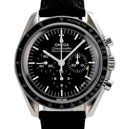 Omega Speedmaster Professional Moonwatch 310.32.42.50.01.001 mit schwarzem Zifferblatt und Textilarmband