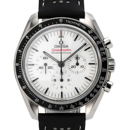Omega Speedmaster Professional Moonwatch 310.32.42.50.04.002 mit weißem Zifferblatt und schwarzem Armband