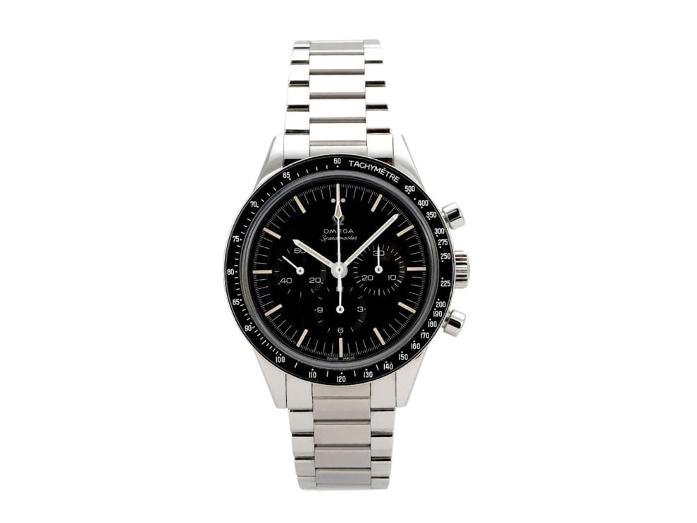 Omega Moonwatch Chronograph Kaliber 321 Ref. 311.30.40.30.01.001 mit Edelstahlband und schwarzem Zifferblatt