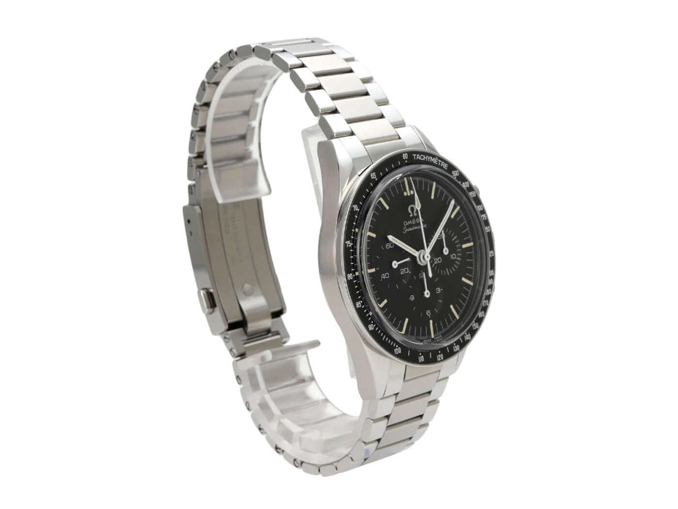Omega Moonwatch Chronograph Kaliber 321 Ref. 311.30.40.30.01.001 Edelstahlarmband Uhr mit schwarzem Zifferblatt