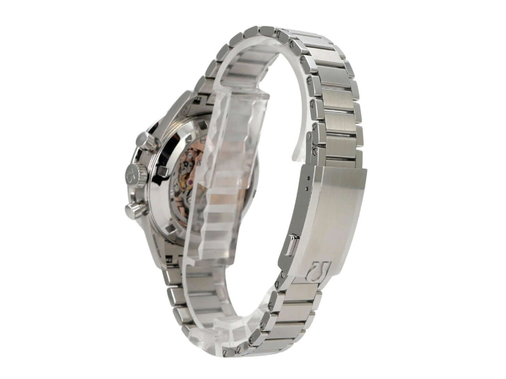 Omega Moonwatch Chronograph Kaliber 321 Ref. 311.30.40.30.01.001 Edelstahlgehäuse und -band im Profil.