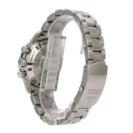 Omega Speedmaster Professional Moonwatch 311.30.42.30.01.005 mit Edelstahl-Armband und Rückansicht.