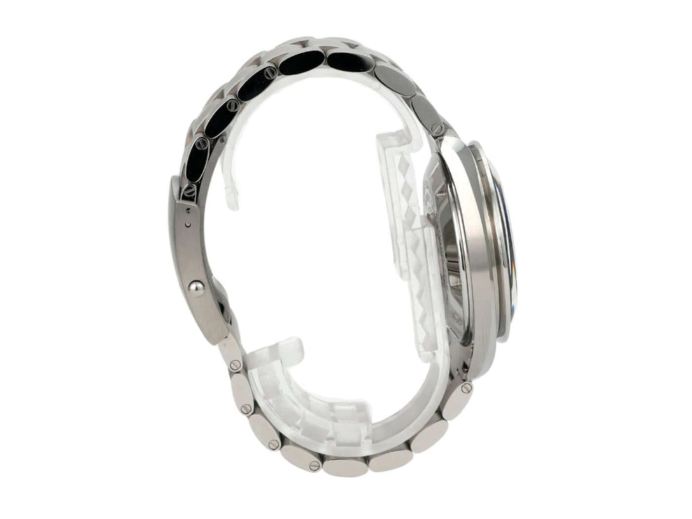 Omega Speedmaster Professional Moonwatch 311.30.42.30.01.005 seitliche Ansicht des Edelstahl-Armbands und Gehäuses.