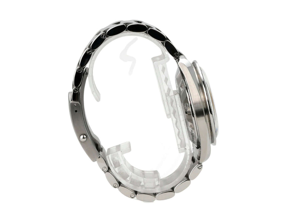 Omega Speedmaster Professional Moonwatch 311.30.42.30.01.005 seitliche Ansicht des Edelstahlgehäuses und Armbands.