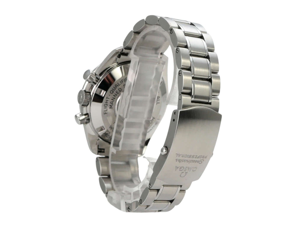 Omega Speedmaster Professional Moonwatch 311.30.42.30.01.005 mit Edelstahlarmband und robustem Gehäuse.