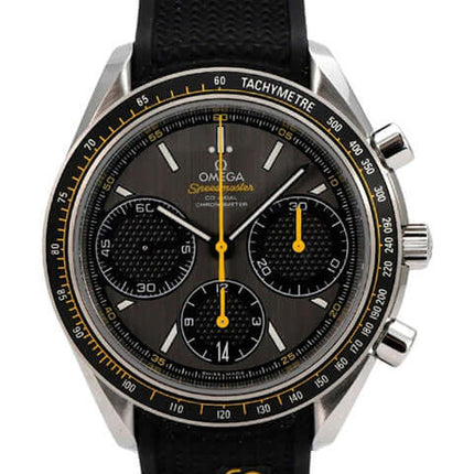 Omega Speedmaster Racing 326.32.40.50.06.001 Chronograph mit schwarzem Kautschukarmband und Tachymeter