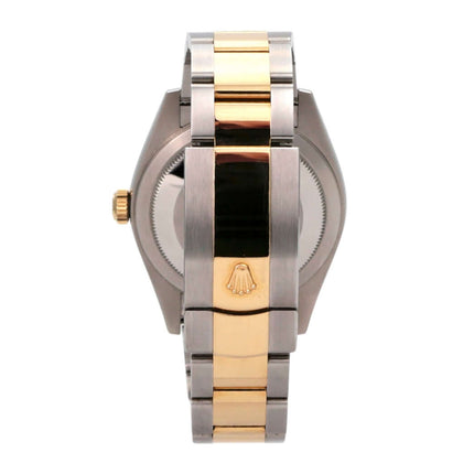 Rolex Sky-Dweller Edelstahl Gelbgold 326933 Champagner, Ansicht Rückseite mit Oyster-Armband.