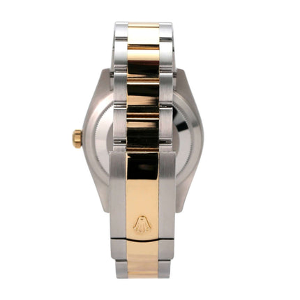 Rolex Sky-Dweller Edelstahl Gelbgold 326933 Schwarz Armbandansicht mit Edelstahl- und Gelbgold-Elementen.