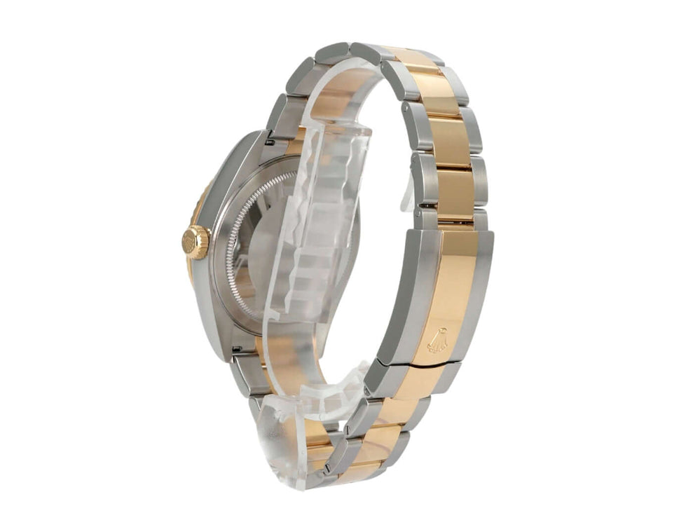 Rolex Sky-Dweller Edelstahl Gelbgold 326933 Schwarz Ansicht der Seite mit Oyster-Armband aus Edelstahl und 18 kt Gelbgold