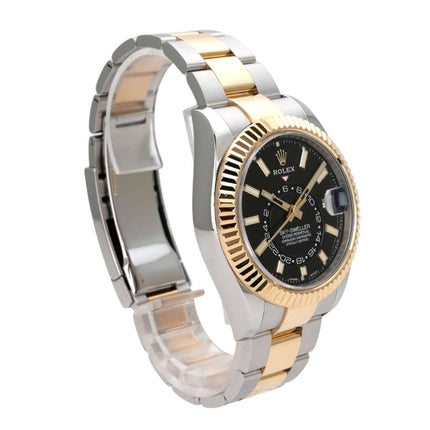 Rolex Sky-Dweller Edelstahl Gelbgold 326933 Schwarz mit schwarzem Zifferblatt und Oyster-Armband