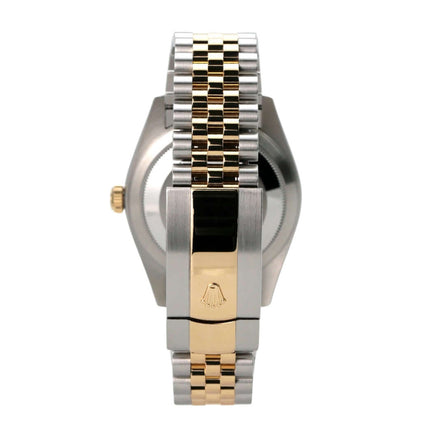 Rolex Sky-Dweller 326933 Schwarz Jubile-Band Ansicht von der Seite, Edelstahl und Gelbgold Armband.