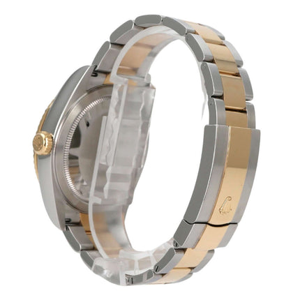 Rolex Sky-Dweller Edelstahl / Gelbgold 326933 Weiß seitliche Ansicht mit poliertem Edelstahl- und Gelbgoldarmband