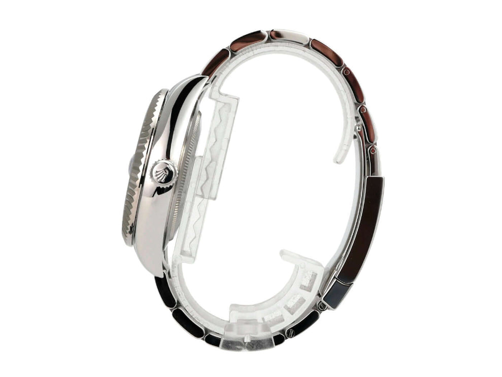 Rolex Sky-Dweller Edelstahl / Weißgold 326934 Blau Uhrseitenausschnitt mit Oyster-Armband