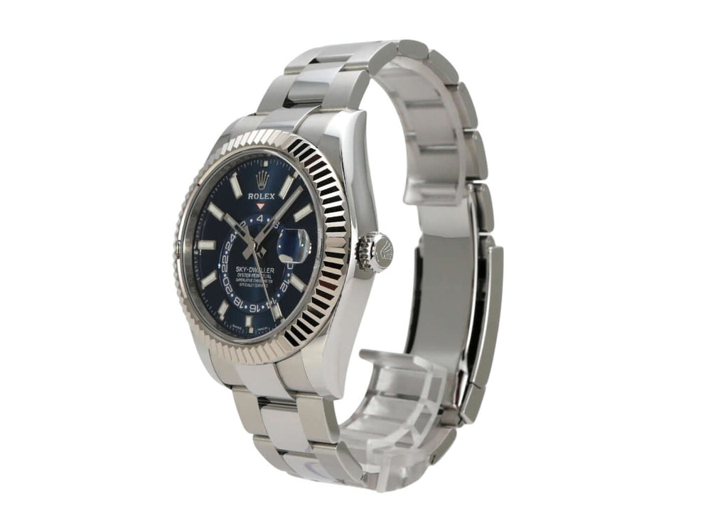 Rolex Sky-Dweller 326934 aus Edelstahl und Weißgold, blaues Zifferblatt, 42 mm, ungetragen, Jahr 2023.