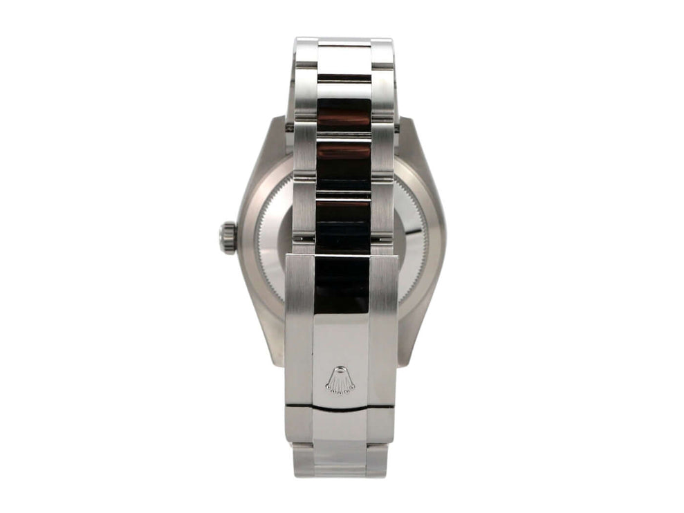 Rolex Sky-Dweller Edelstahl u. Weißgold Ref. 326934, Ansicht der Rückseite mit Oyster-Armband und -Faltschließe.