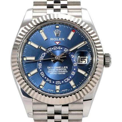 Rolex Sky-Dweller 326934 Edelstahl Weißgold Blau Jubile-Band, 42 mm, blaues Zifferblatt, Automatikwerk