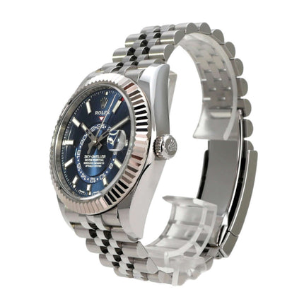 Rolex Sky-Dweller 326934 Edelstahl Weißgold Blau Jubile-Band, Luxusarmbanduhr mit blauem Zifferblatt