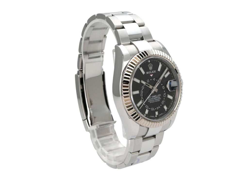 Rolex Sky-Dweller 326934 Schwarz - Edelstahl-/Weißgold-Uhr mit schwarzem Zifferblatt und Oyster-Armband