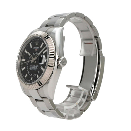 Rolex Sky-Dweller 326934 aus Edelstahl und Weißgold mit schwarzem Zifferblatt und Oyster-Armband