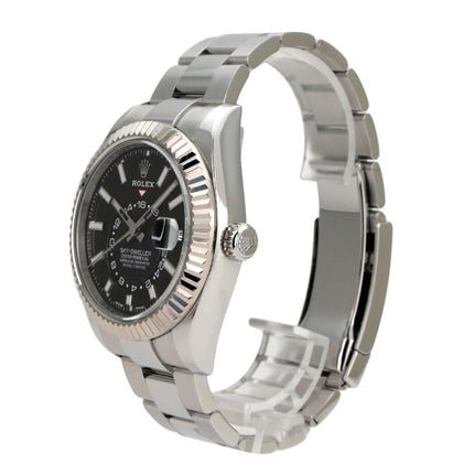 Rolex Sky-Dweller 326934 Schwarz Edelstahl, Edelstahl-Weißgold Uhr mit schwarzem Zifferblatt und Oyster-Armband