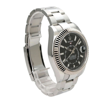 Rolex Sky-Dweller 326934 Schwarz Edelstahl mit schwarzem Zifferblatt und Weißgold-Lünette