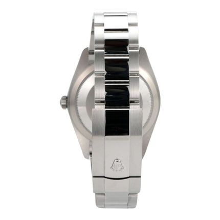 Detailansicht des Rolex Sky-Dweller 326934 mit Edelstahl- und Weißgold-Armband und Oysterclasp-Faltschließe.