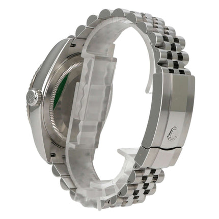 Rolex Sky-Dweller 326934 Schwarz Jubile-Band Ansicht von der Seite mit Jubile-Armband aus Edelstahl.