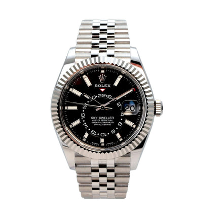 Rolex Sky-Dweller 326934 Schwarz Jubile-Band mit schwarzem Zifferblatt und jubilee-Armband