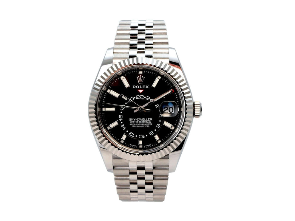 Rolex Sky-Dweller 326934 Schwarz Jubile-Band mit schwarzem Zifferblatt und jubilee-Armband
