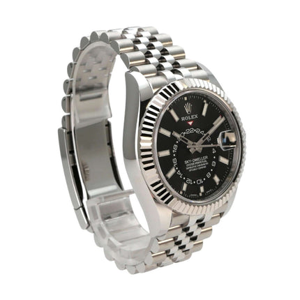 Rolex Sky-Dweller 326934 Schwarz Jubile-Band Automatikwerk mit schwarzem Zifferblatt und Jubile-Armband.