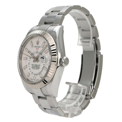 Rolex Sky-Dweller 326934 Weiß mit weißem Zifferblatt, Edelstahl- und Weißgoldgehäuse, Oyster-Armband