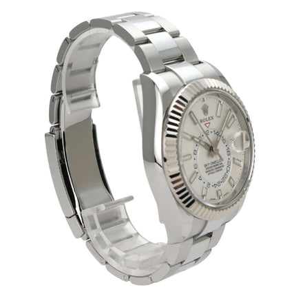 Rolex Sky-Dweller 326934 Weiß, Edelstahl- und Weißgold-Uhr mit weißem Zifferblatt und Oyster-Armband